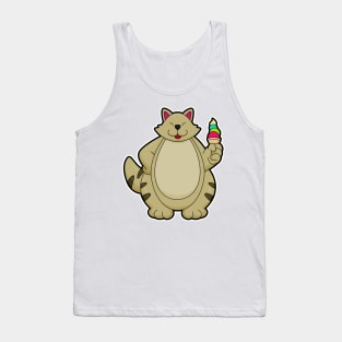 Cat with Waffle ice cream Tank Top